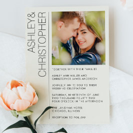 Invitación Foto de Boda Minimalista moderno