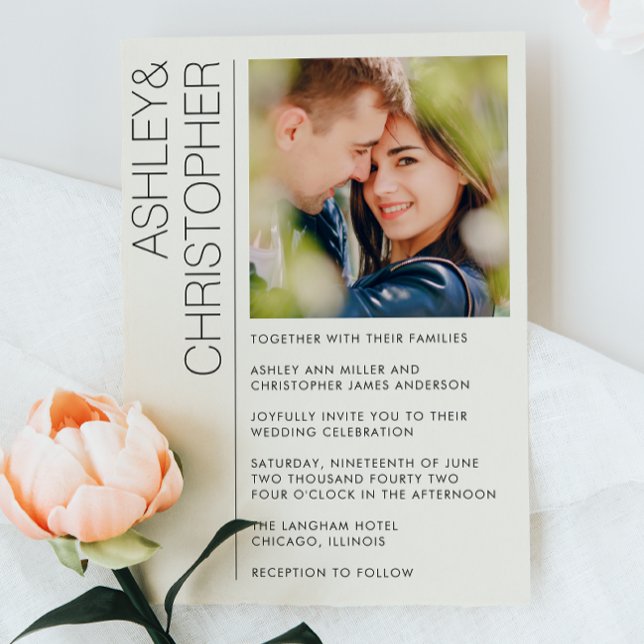 Invitación Foto de Boda Minimalista moderno (Subido por el creador)