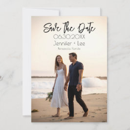 Invitación Foto de boda minimalista personalizada para guarda