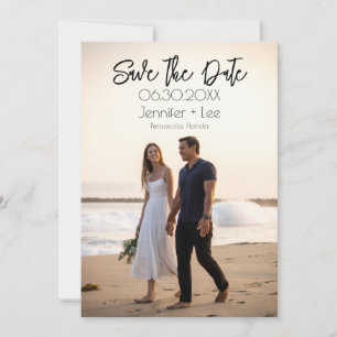 Invitación Foto de boda minimalista personalizada para guarda
