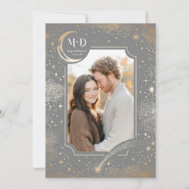 Invitación Foto de Boda nocturno romántico celestial de Starr