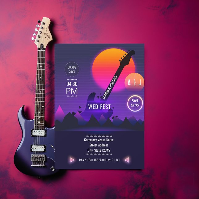 Invitación Foto de Boda Rock and Roll (Subido por el creador)