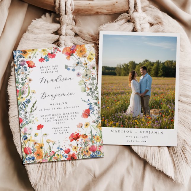 Invitación Foto de Bodas de Flor Silvestre Negrita (Subido por el creador)