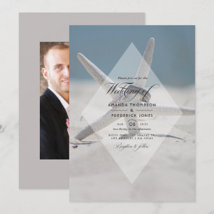 Invitación Foto de bodas de la playa de verano tropical