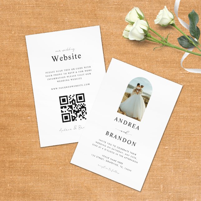 Invitación Foto de Boho Arch simple elegida todo en un Boda (Subido por el creador)