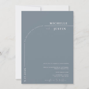 Invitación Foto de Boho   Boda de guiones de caligrafía Minim