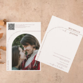 Invitación Foto de Boho | Boda de guiones de caligrafía Minim