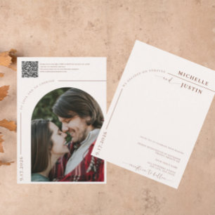 Invitación Foto de Boho   Boda de guiones de caligrafía Minim