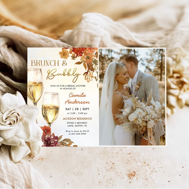 Invitación Foto de Boho Floral Brunch y Bubbly Bridal Shower (Subido por el creador)