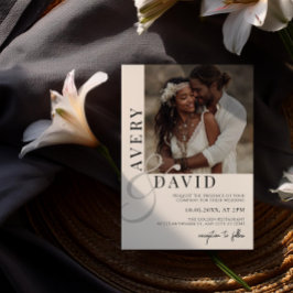 Invitación Foto de Boho Minimalista Boda moderno con arcos