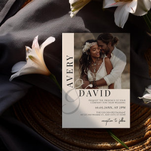 Invitación Foto de Boho Minimalista Boda moderno con arcos