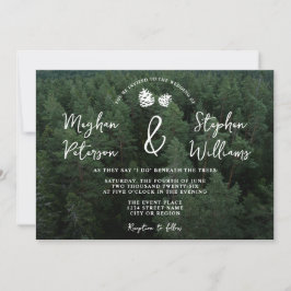 Invitación Foto de bosque rústico con piñas de pino Boda de n