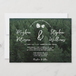 Invitación Foto de bosque rústico con piñas de pino Boda de n