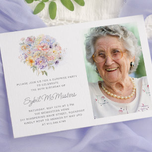 Invitación Foto de Bouquet Fiesta de la sorpresa de cumpleaño