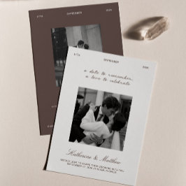 Invitación Foto de Brown Wedding Save the Date