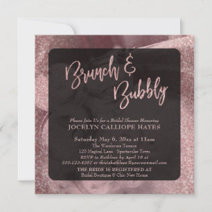 Invitación Foto de Brunch & Bubbly Champagne con destellos de