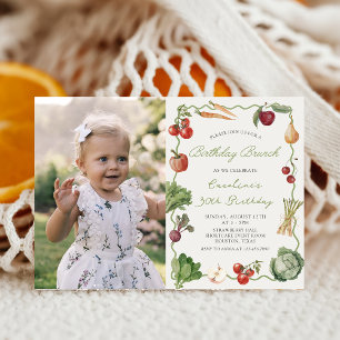 Invitación Foto de brunch de cumpleaños para el mercado de ag