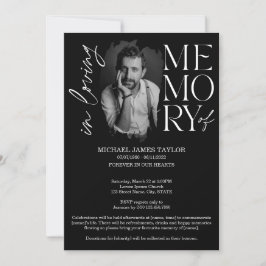 Invitación Foto De Caligrafía Moderna En Funeral De Memoria A