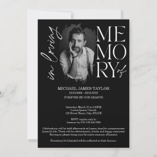 Invitación Foto De Caligrafía Moderna En Funeral De Memoria A