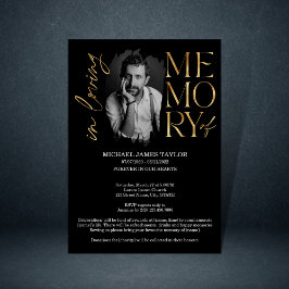 Invitación Foto De Caligrafía Moderna En Funeral De Memoria A