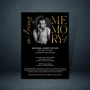 Invitación Foto De Caligrafía Moderna En Funeral De Memoria A
