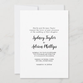 Invitación Foto de caligrafía simple Boda formal