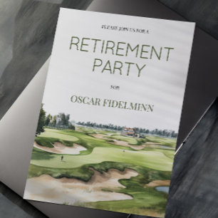 Invitación Foto de campo de golf al acuarela para fiesta de j