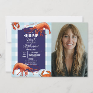 Invitación Foto de cangrejo de mariscos de la fiesta de cumpl