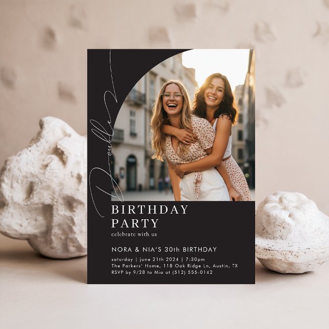 Invitación Foto de Celebración de Cumpleaños Conjunto Dual (Subido por el creador)