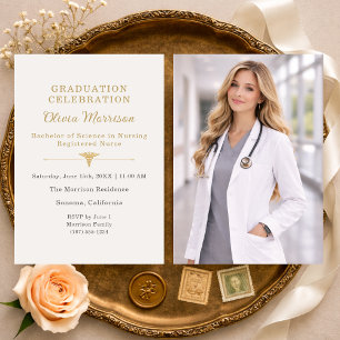 Invitación Foto de Celebración de Graduación de Enfermería