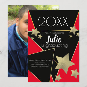Invitación Foto de celebración de graduación en la escuela se