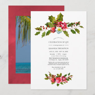 Invitación Foto de Celebración de la Vida con tema de Navidad