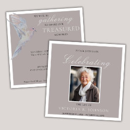 Invitación Foto de Celebración de la Vida de la Paloma de Lut