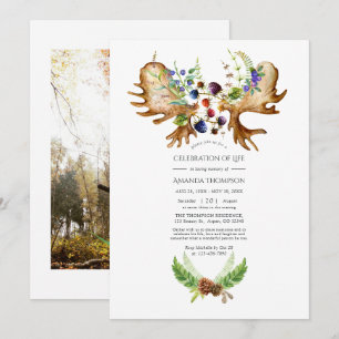 Invitación Foto de Celebración de la Vida en Bosque Rústico c