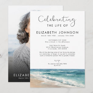 Invitación Foto de Celebración de Vida en la Playa Pacífico