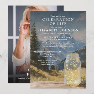 Invitación Foto de Celebración de Vida en Montaña con Acuarel