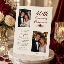Invitación Foto de celebración del 40 aniversario de bodas
