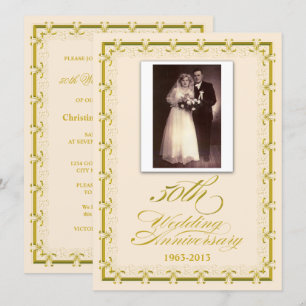Invitación Foto de celebración del 50 aniversario de bodas de