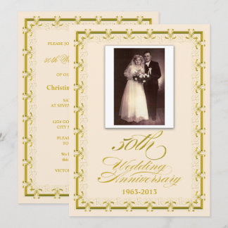 Invitación Foto de celebración del 50 aniversario de bodas de