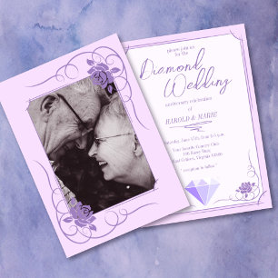 Invitación Foto de celebración del aniversario del Boda de Di