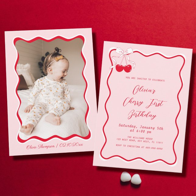 Invitación Foto de Cherry Birthday (Subido por el creador)