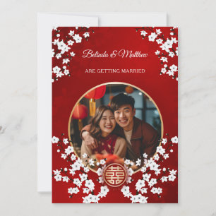 Invitación Foto de Cherry Blossom Boda chino