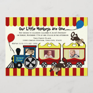 Invitación Foto de Circus Train Twin