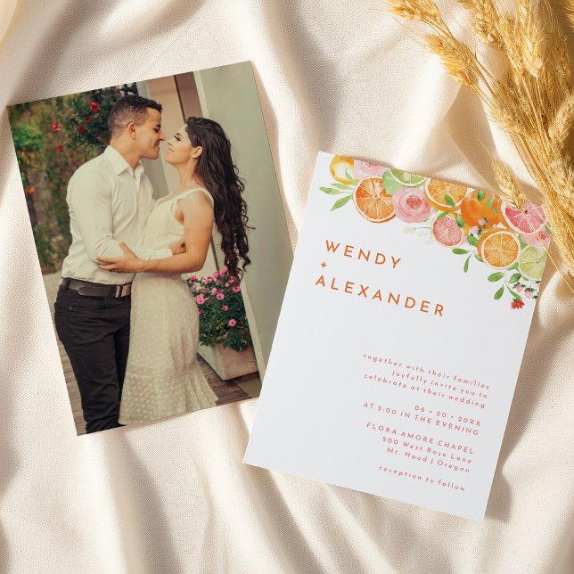 Invitación Foto de Citrus Watercolor Boda (Subido por el creador)