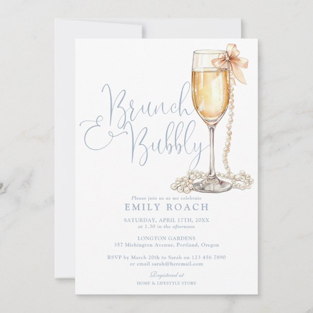 Invitación Foto De Código QR De Brunéi Y Bubbly, Ducha De Nov (Anverso)