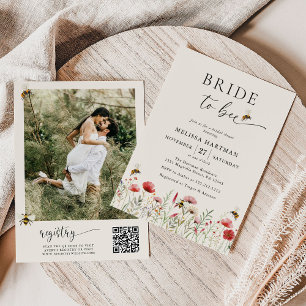 Invitación Foto De Código Qr Novia A La Ducha De Novias