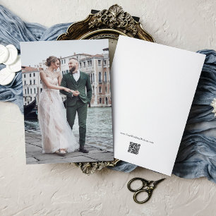 Invitación Foto de color completo con código QR en la parte p