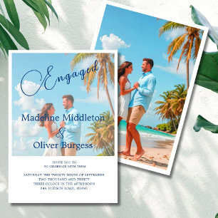 Invitación Foto de compromiso de destino del océano tropical