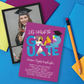 Invitación Foto de corte de graduado genial Fiesta de graduac