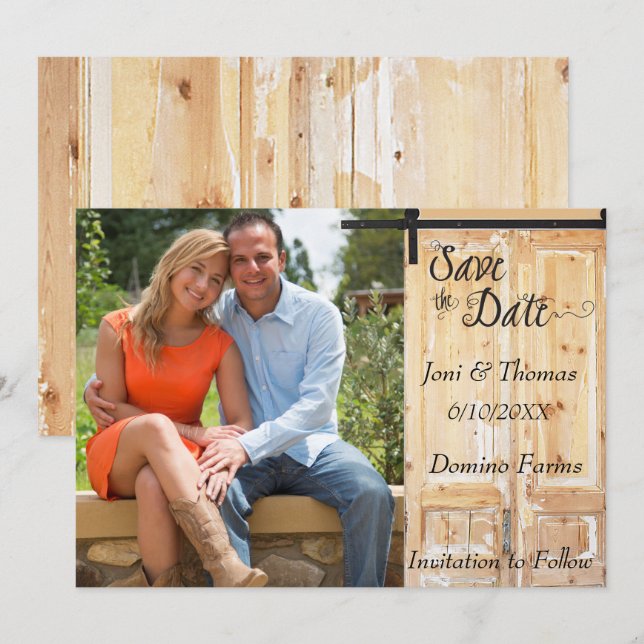 Invitación Foto de Country Western Save the Date (Anverso / Reverso)